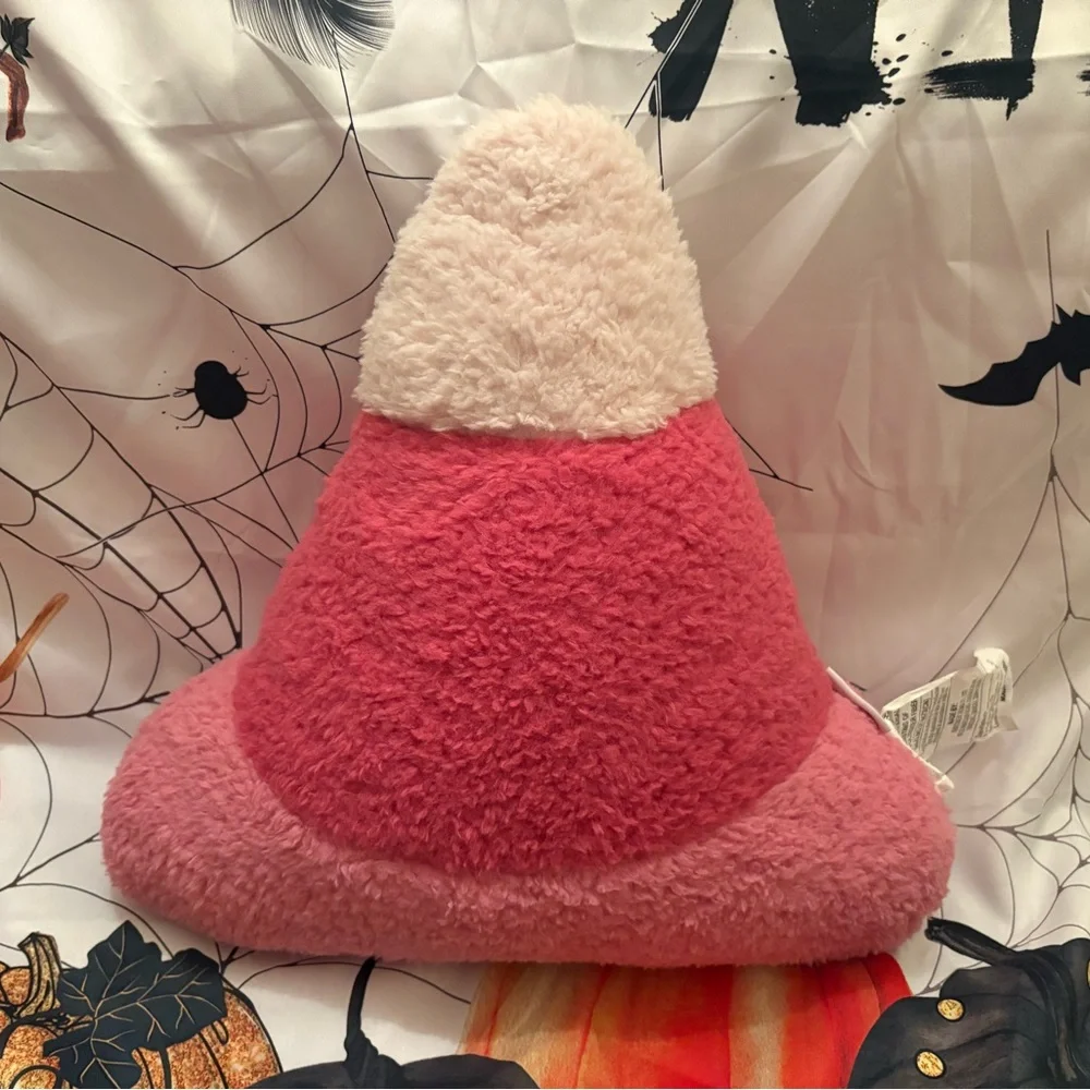 Isaac Mizrahi Pink and White Plush candy corn Pillow